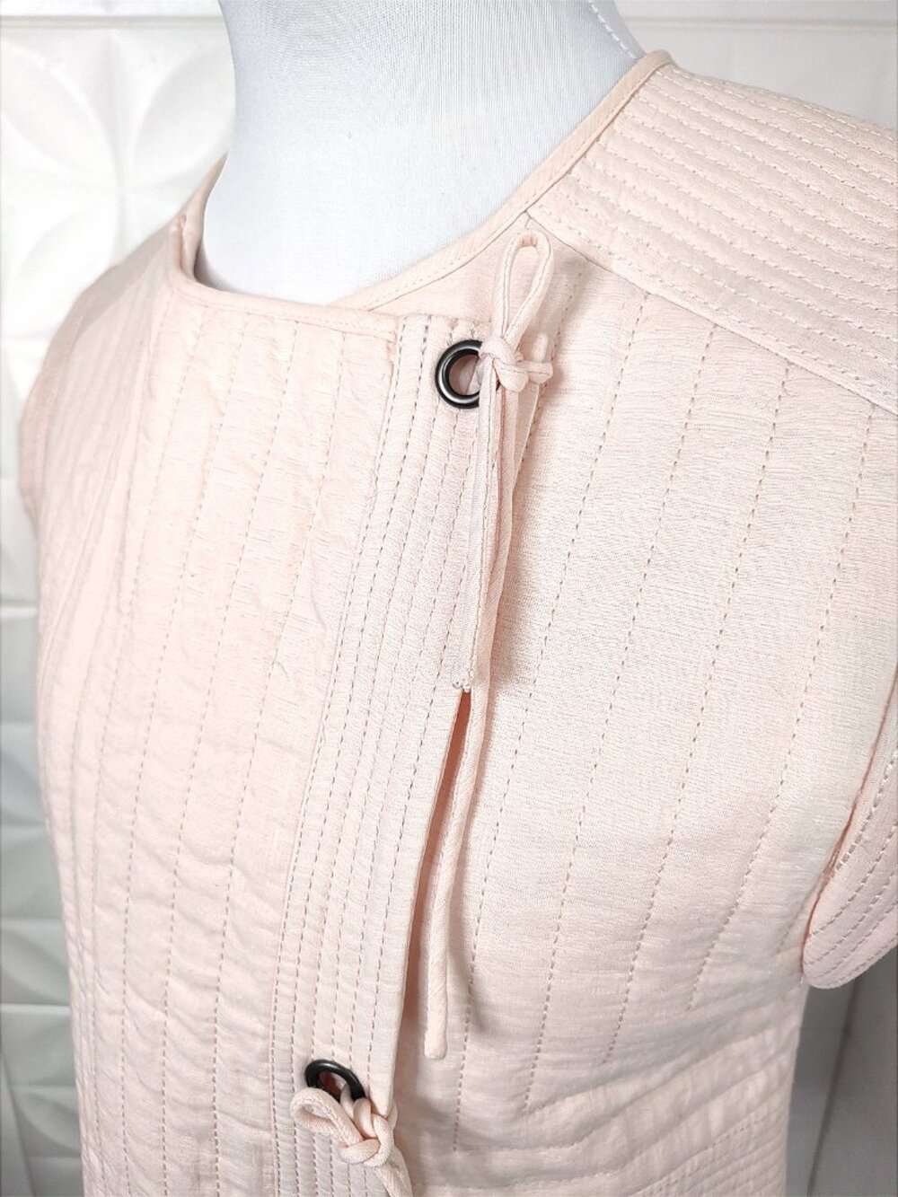 NWT Christoff Quilted Pink Runway Vest Top Cotton Designer M $428 BCBGMAXAZRIA - Picture 6 of 16